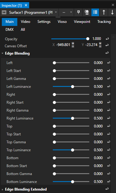 Inspector wih the Edge Blending Parameters of a Surface. Advanced Edge Blending Parameters extend to blending options for edge cases.&nbsp;
